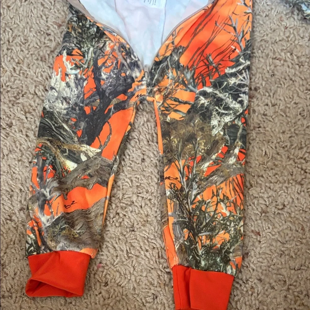 Kids Camouflage Pajama One Piece by Take A Tote - Orange and Gray size 3-6 month